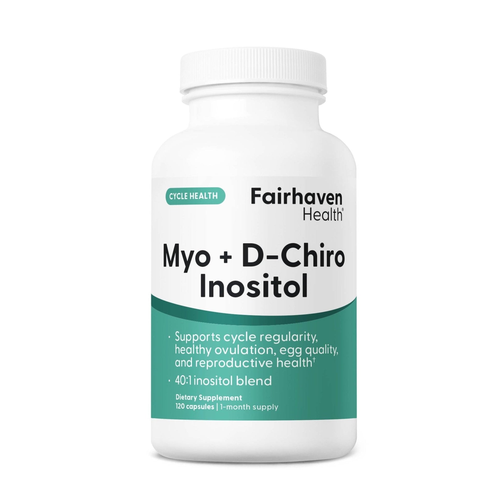 Fairhaven Health Myo-Inositol and D-Chiro Inositol Supplement for Women | 40:1 Ratio | Female Fertility Supplement for Women and Hormone Balance* | Vegan | 120 Myo & D-Chiro Inositol Capsules - Maple Wellness Supplements