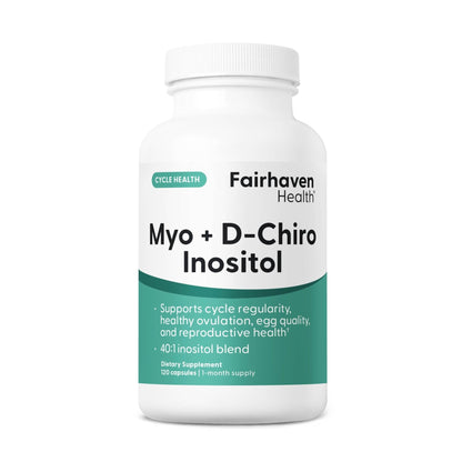 Fairhaven Health Myo-Inositol and D-Chiro Inositol Supplement for Women | 40:1 Ratio | Female Fertility Supplement for Women and Hormone Balance* | Vegan | 120 Myo & D-Chiro Inositol Capsules - Maple Wellness Supplements