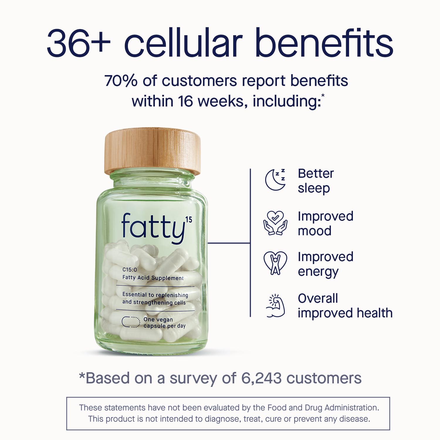 Fatty15 C15:0 Pentadecanoic Acid Supplement The Longevity Nutrient - 90 Vegan Capsules - 3X Cellular Benefits of Fish Oil EPA Omega 3 Supplements - Liver Support & Mitochondrial Health - Maple Wellness Supplements