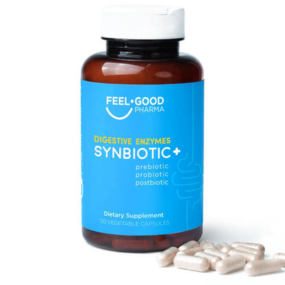 Feel Good Digestive Enzymes 4-in-1 Synbiotic+ – with Prebiotics, Probiotics & Postbiotics – Gut Health, Digestion & Bloating Relief - Maple Wellness Supplements