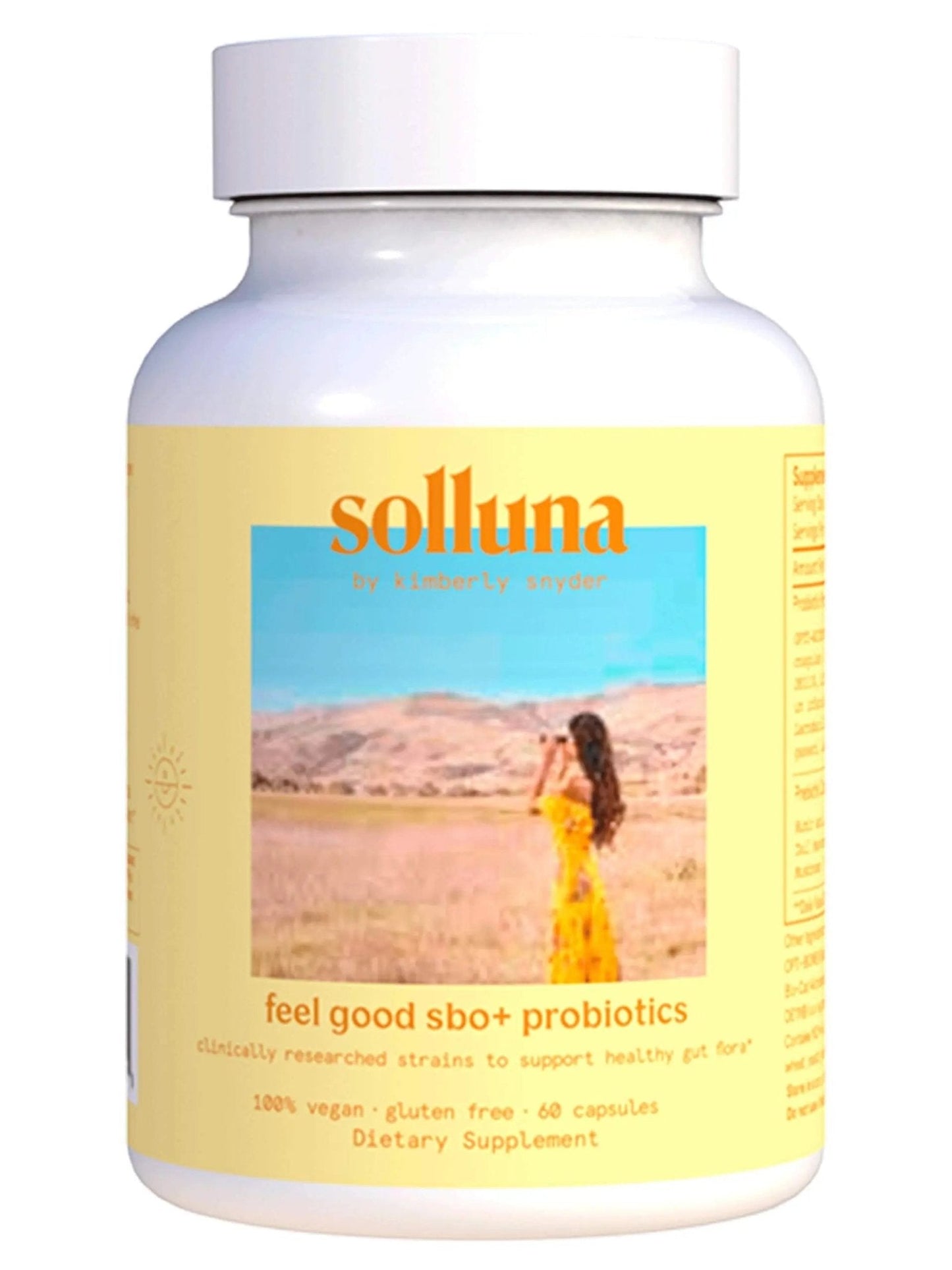 Feel Good SBO Probiotics — Soil Based Organisms (SBOs), Prebiotics, Postbiotics, Humic Acid, Shilajit, Chaga & Turkey Tail Mushroom for Digestion — Solluna by Kimberly Snyder (60CT) Vegan & Non-GMO - Maple Wellness Supplements
