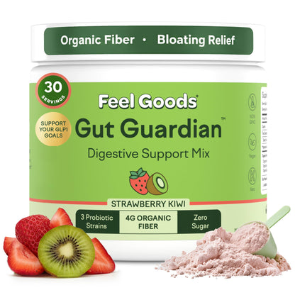 Feel Goods Gut Guardian, Gut Health Powder Drink Mix - Probiotic Fiber with Prebiotics & L Glutamine for Digestive Health, Bloating Relief & Digestion Support, - Maple Wellness Supplements
