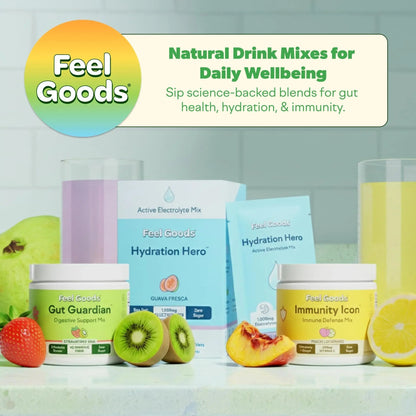 Feel Goods Gut Guardian, Gut Health Powder Packets - Probiotic Fiber Powder with Prebiotics & L Glutamine for Digestive Health, Bloating Relief & Digestion Support - Zero Sugar & Organic Flavor - Maple Wellness Supplements