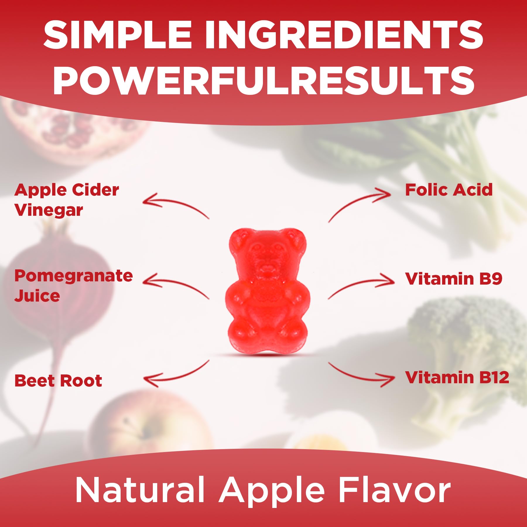 Feelherbs Metabolism Gummies for Women and Men Digestion & Energy, 60 Count Apple Cider Vinegar Gummies with Vitamin B12 & Beet Root, Chewable Keto ACV Vitamin for Metabolism & Detox Cleanse - Maple Wellness Supplements