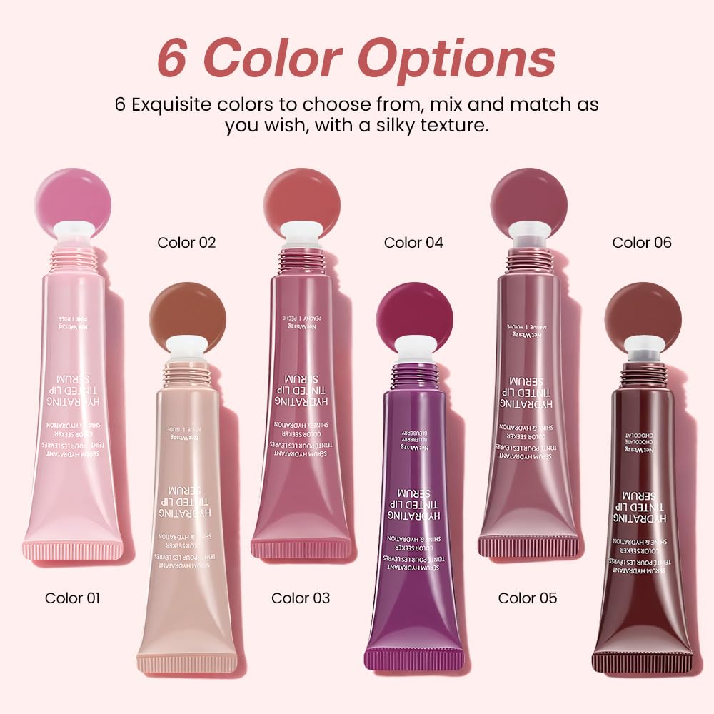 FeiCuiYun Lip Tinted Glowy Balm Hydrating Tinted Lip Serum Lip Gloss, Ultra-Hydrating Natural Vegan Lip Balm, Sheer-Tinted Shine & Hydration, Soothes & Softens Dry Lips Skincare (Light Pink) - Maple Wellness Supplements