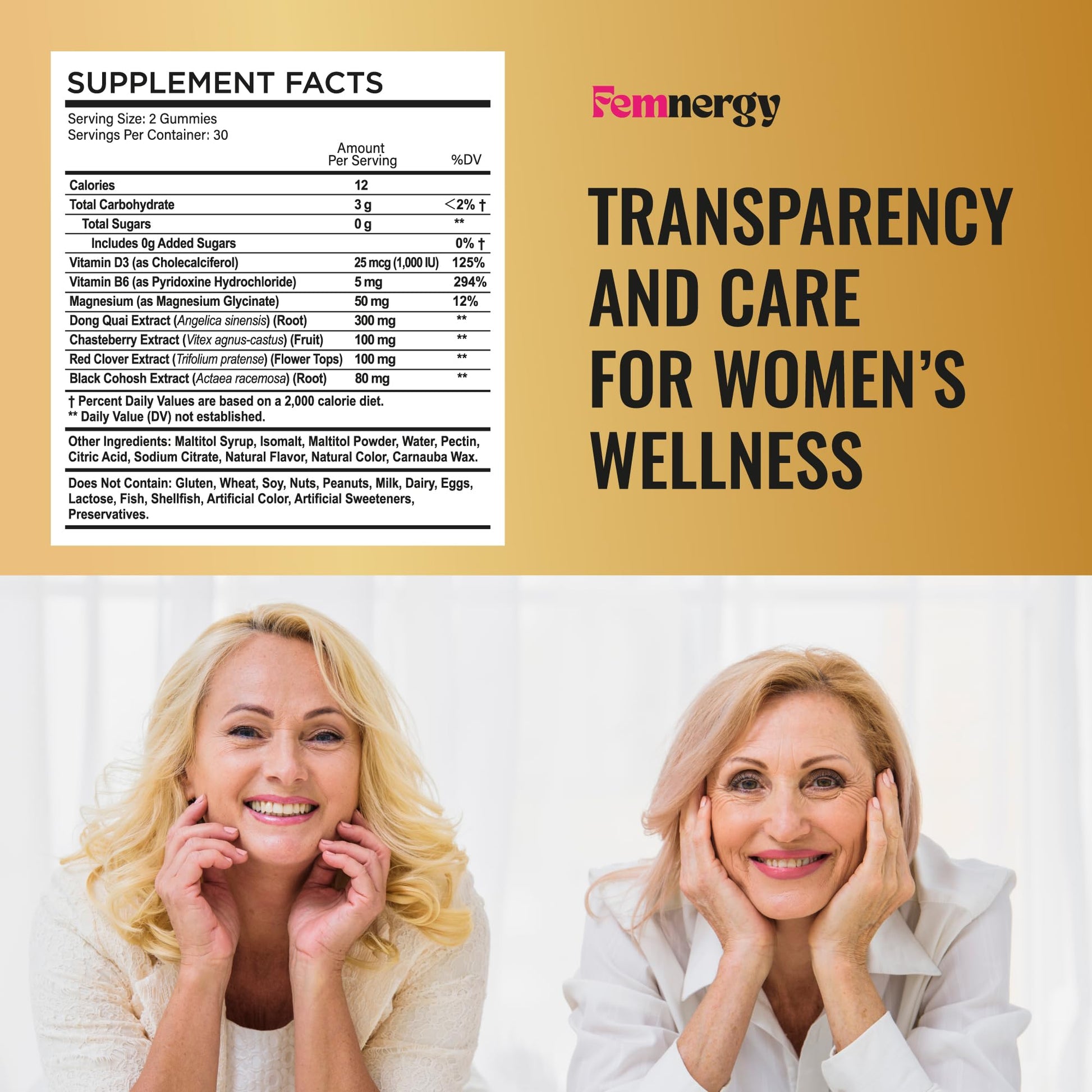 Femnergy Perimenopause Support Gummies for Women - Menopause Relief Estrogen & Hormone Balance Supplement with Black Cohosh Chasteberry Vitamins D3 B6 for Hot Flashes Night Sweats & Mood Swings - Maple Wellness Supplements