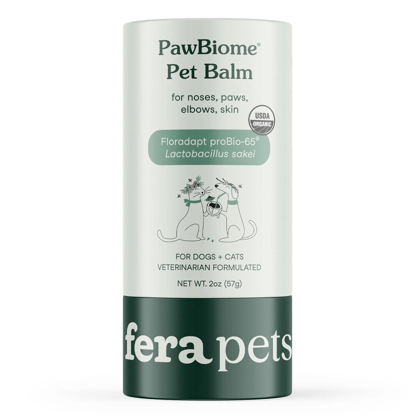 Fera Pets PawBiome® - Cat & Dog Balm for Paws and Nose with Postbiotics - Encourages Skin Recovery - Balances Skin Microbiome - Supports The Skin's Natural Barrier - 2 oz Stick - Maple Wellness Supplements