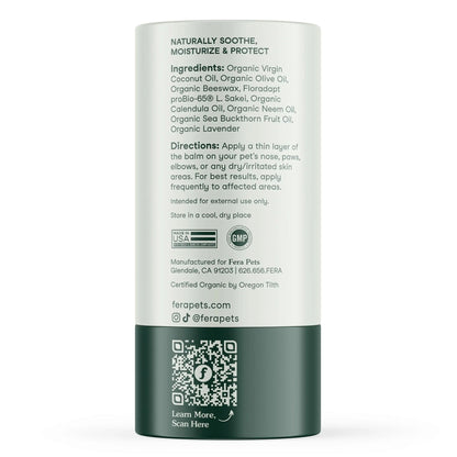 Fera Pets PawBiome® - Cat & Dog Balm for Paws and Nose with Postbiotics - Encourages Skin Recovery - Balances Skin Microbiome - Supports The Skin's Natural Barrier - 2 oz Stick - Maple Wellness Supplements