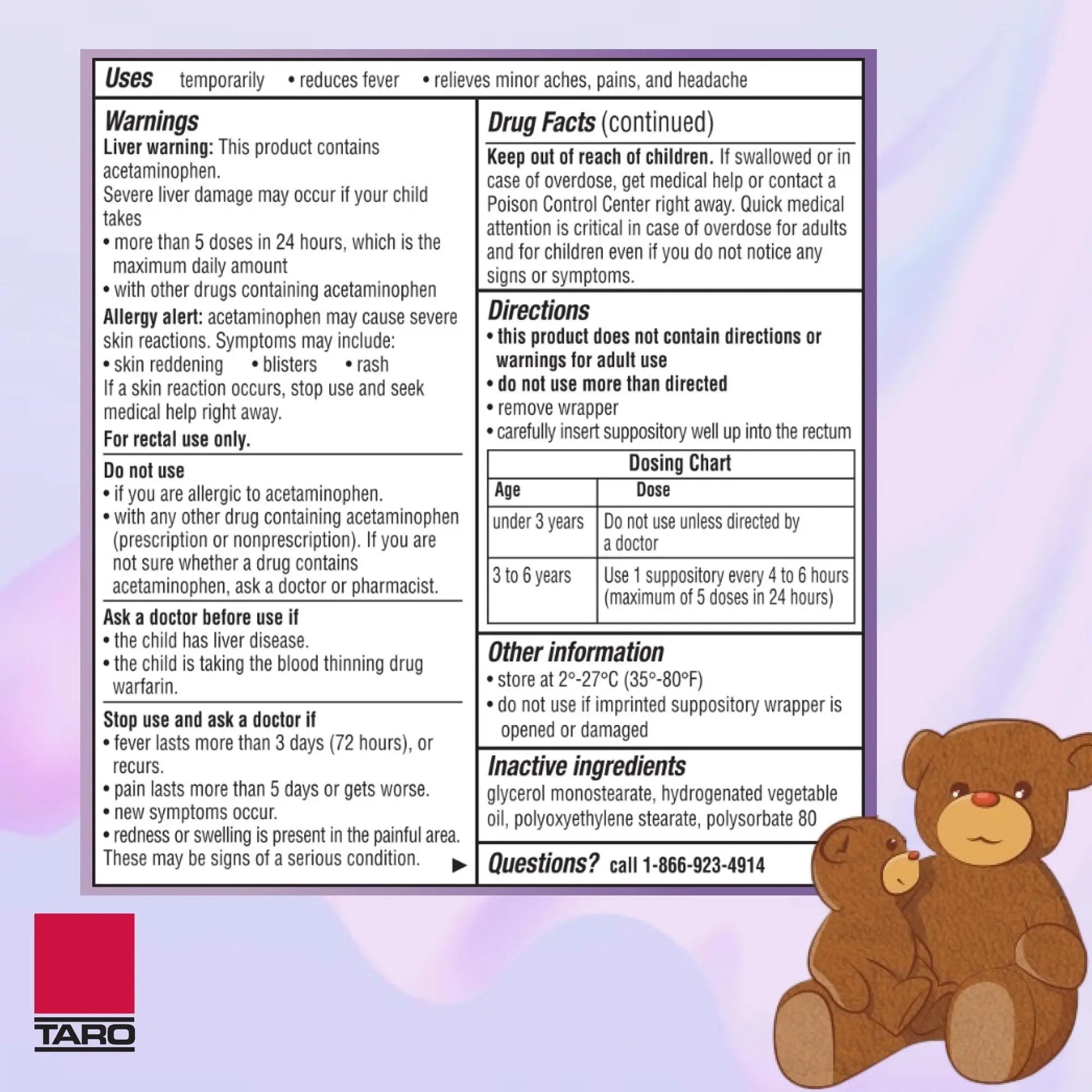 Feverall Infant Acetaminophen Suppositories 6 Rectal Suppositories 120 mg Each Pain Reliever/Fever Reducer. Paraben Free, No Artificial Colors or Other preservatives. Ages 3-6 Years - Maple Wellness Supplements