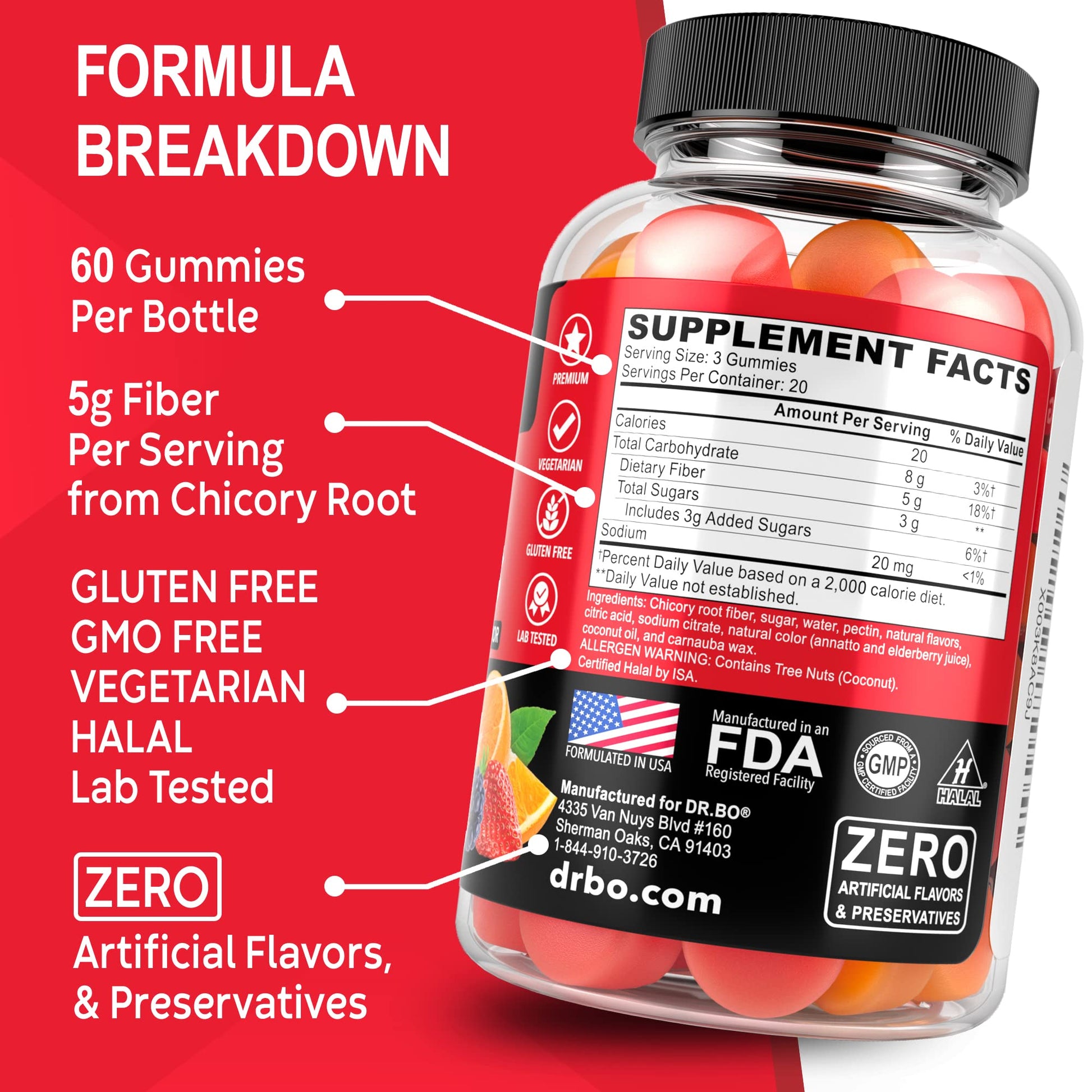 Fiber Gummies for Adults & Kids - Tasty Gummy Prebiotic Fiber Supplement, Max Digestive - Maple Wellness Supplements