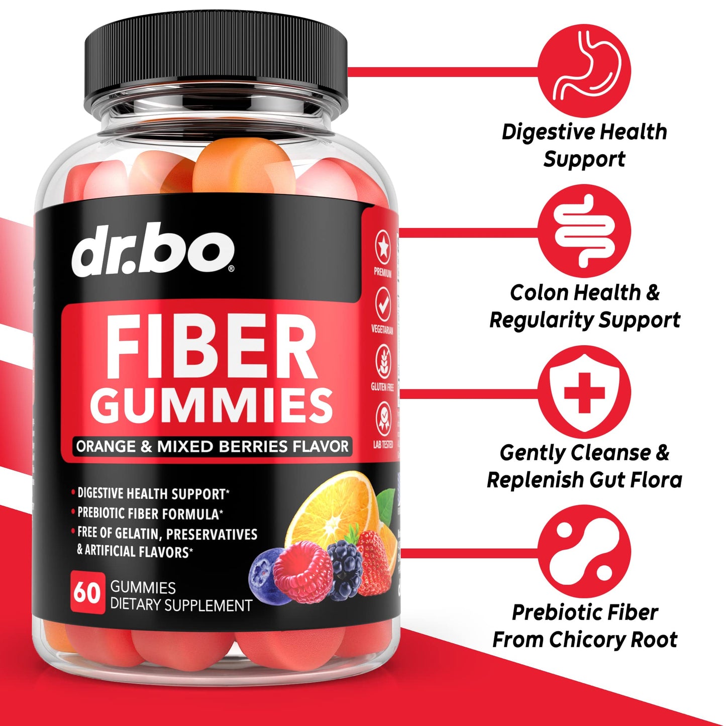 Fiber Gummies for Adults & Kids - Tasty Gummy Prebiotic Fiber Supplement, Max Digestive - Maple Wellness Supplements