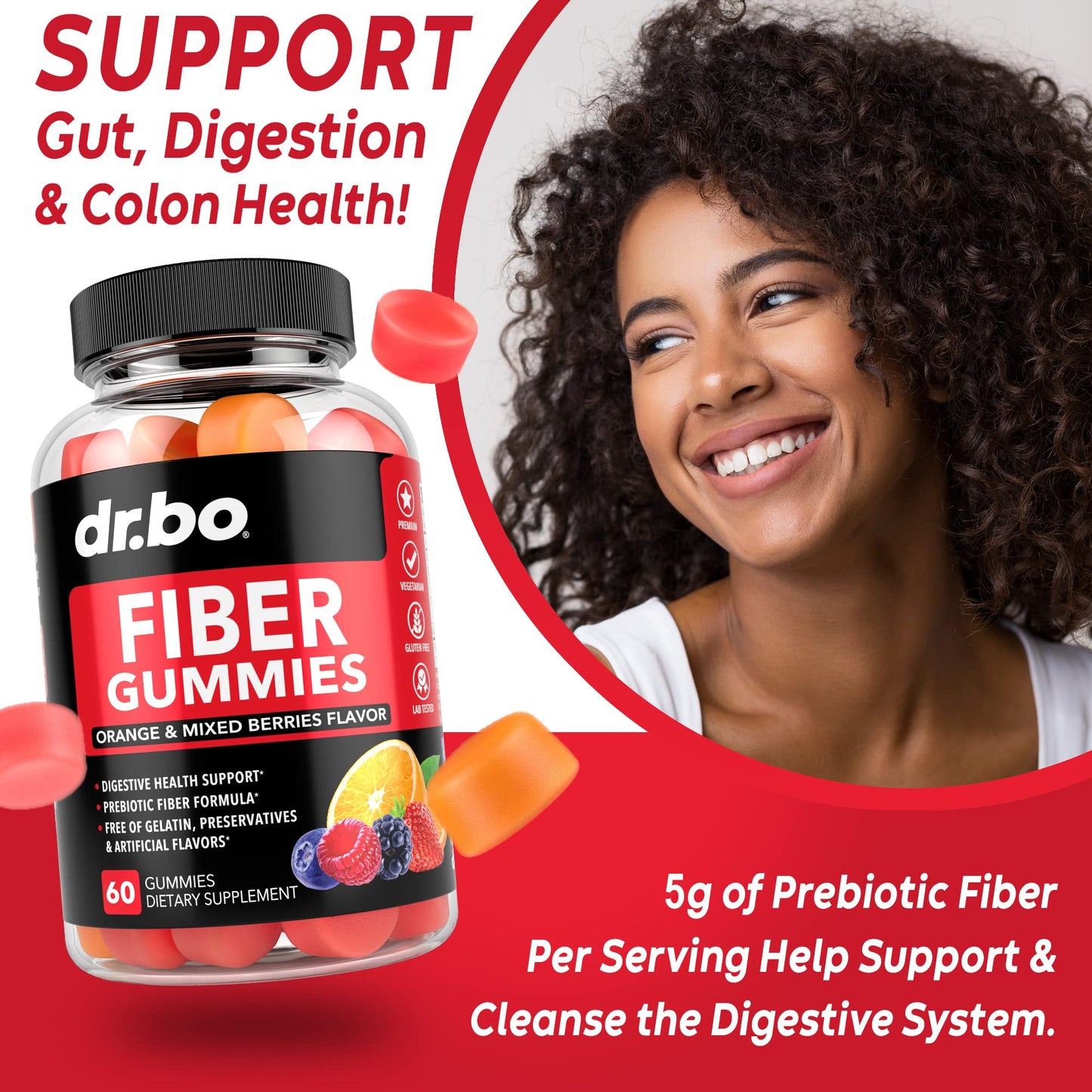 Fiber Gummies for Adults & Kids - Tasty Gummy Prebiotic Fiber Supplement, Max Digestive - Maple Wellness Supplements
