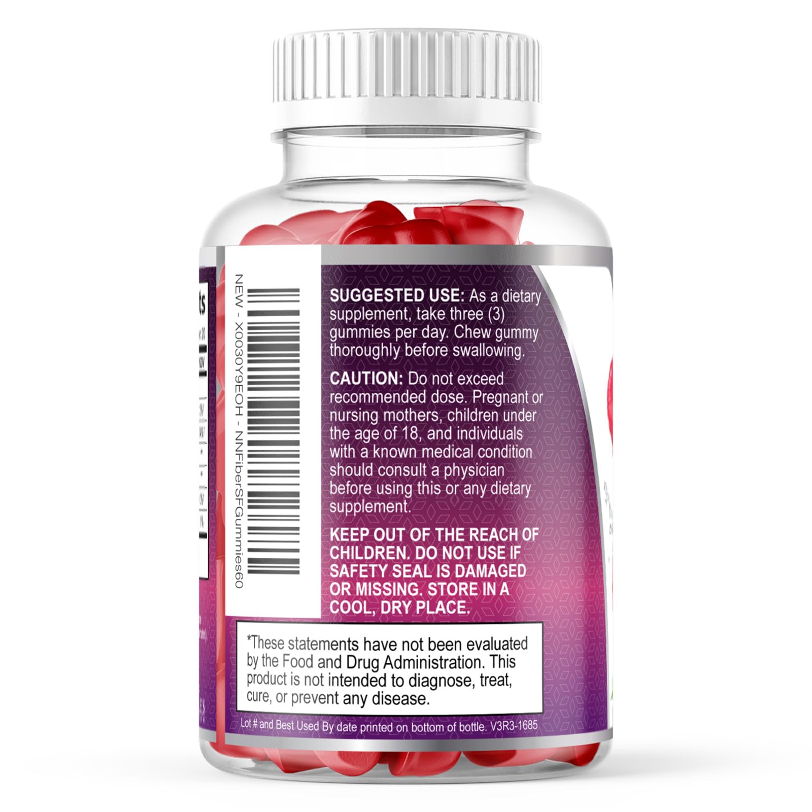 Fiber Gummies – Sugar Free Prebiotic Plant-Based Fiber 4g per Serving Supplement - Improved Soluble Formula Supports Digestive Health & Regularity - Non-GMO, - Maple Wellness Supplements