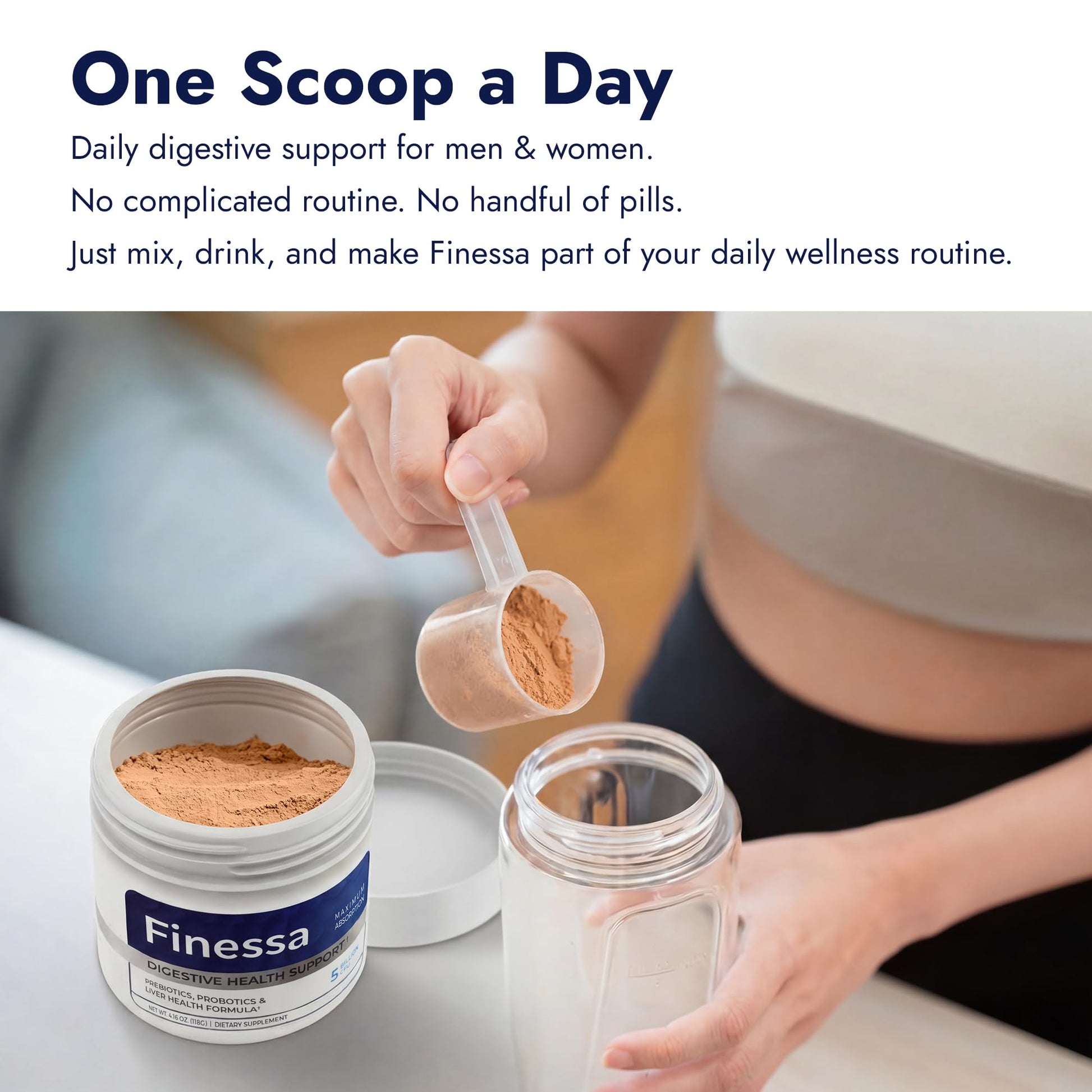 Finessa Digestive Probiotic Drink - 2in1 Digestive Health, Liver Cleanse Detox & Repair | Constipation, Gas and Bloating Relief | Gut Health Blend with Prebiotics & Probiotics - Maple Wellness Supplements