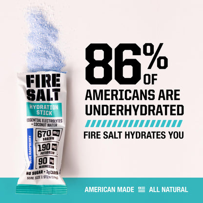 Fire Science Fire Salt Hydration Sticks, Electrolytes & Coconut Water, Hydration Drink Mix with Magnesium, Potassium & Sodium, Zero Sugar, Single Serve On the Go Packs, - Maple Wellness Supplements