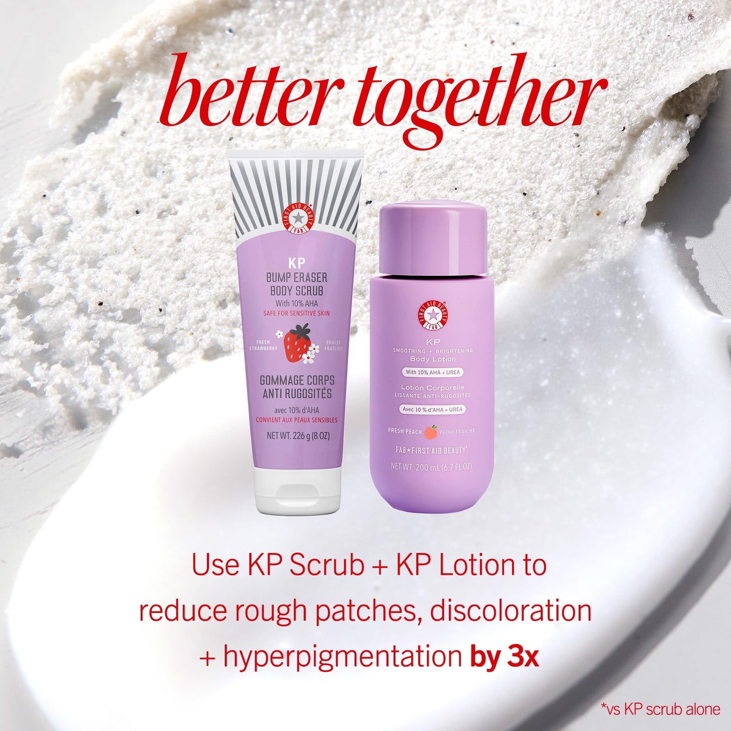 First Aid Beauty - KP Bump Eraser Body Scrub with 10% AHA, Keratosis Pilaris Exfoliator with Glycolic and Lactic acids, Helps Reduce Chicken Skin Bumps - Maple Wellness Supplements