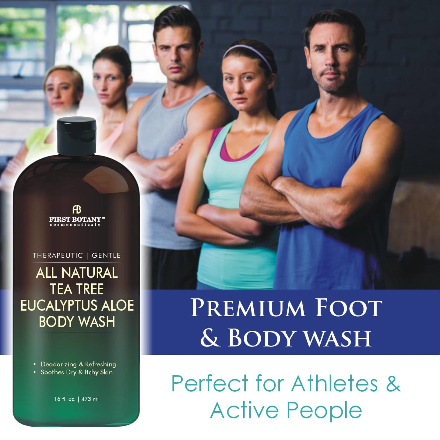 First Botany, ALL Natural Body Wash - Fights Body Odor, Athlete's Foot, Jock Itch, Nail Issues, Dandruff, Acne, Eczema - Maple Wellness Supplements