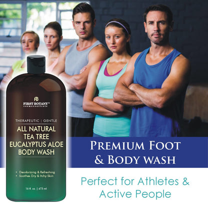 First Botany, ALL Natural Body Wash - Fights Body Odor, Athlete's Foot, Jock Itch, Nail Issues, Dandruff, Acne, Eczema - Maple Wellness Supplements