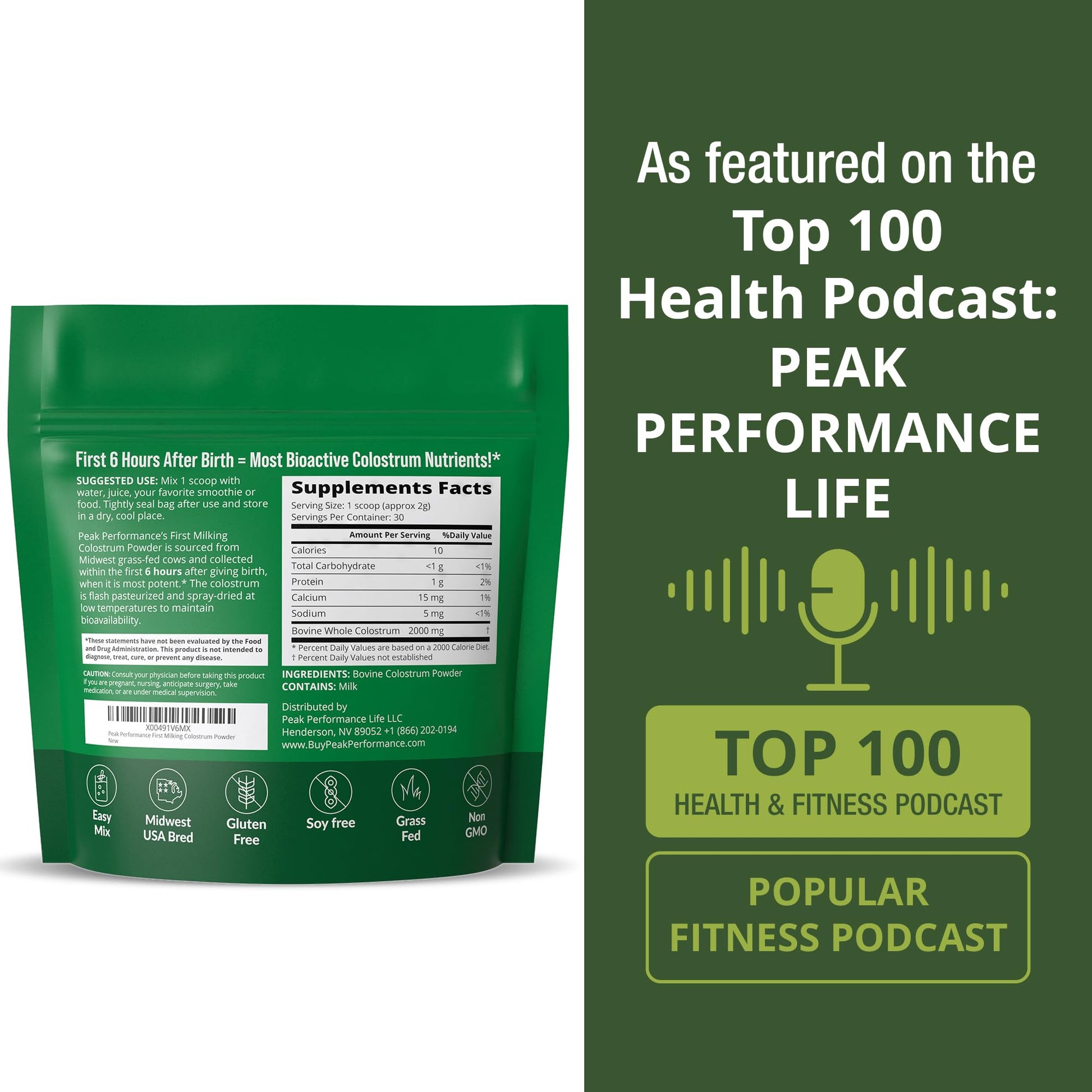 First Milking Colostrum Powder from Grass Fed USA Cows Milked Within 6 Hours of Giving Birth to Get the Most Bioactive Nutrients. High Immunoglobulin Non-GMO Bovine Colostrum Supplement for Humans - Maple Wellness Supplements