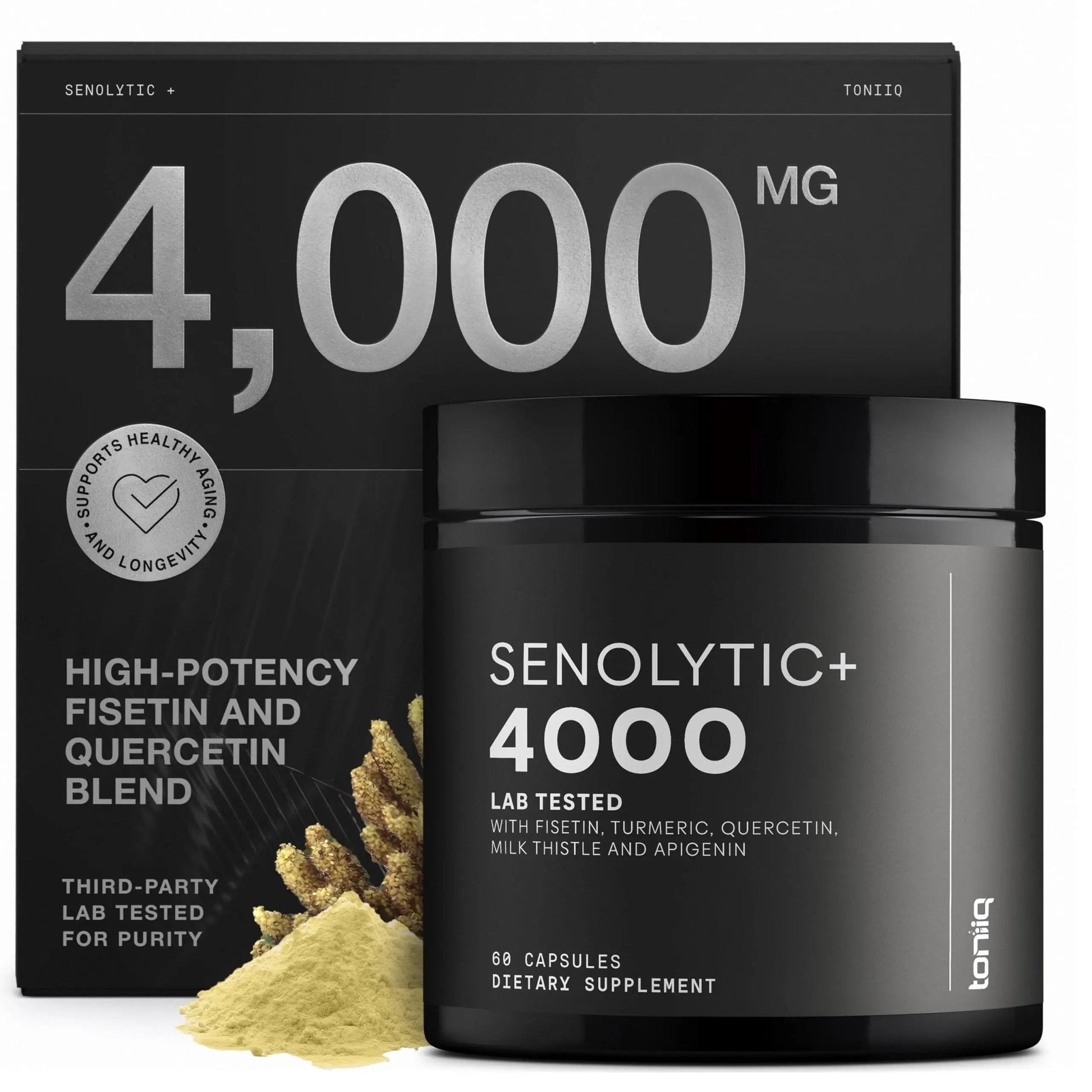 Fisetin Supplement – Senolytic Supplement Ultra High Potency 4,000mg with Quercetin, Curcumin 97%, Apigenin & Milk Thistle – High Strength Blend – Third-Party Lab Tested – 3 Month Supply - Maple Wellness Supplements