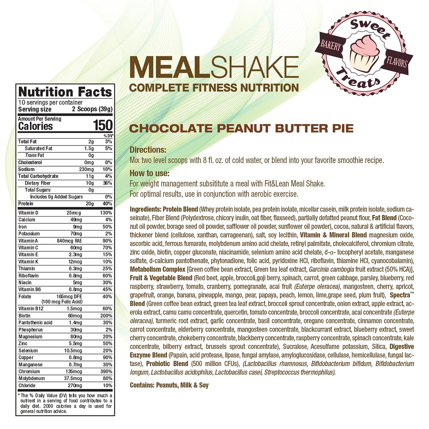 Fit & Lean Meal Shake Meal Replacement with Protein, Fiber, Probiotics and Organic Fruits - Maple Wellness Supplements