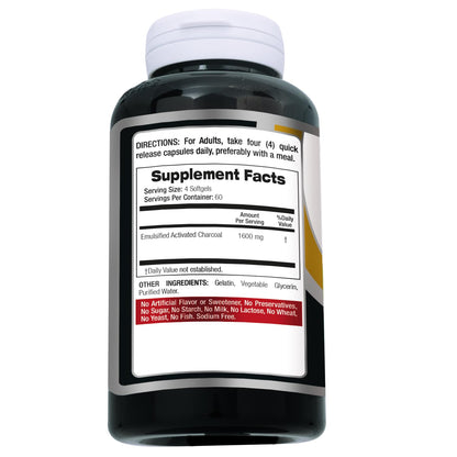 FITO MEDIC'S Lab | Activated Charcoal | 240 caps | Activated Charcoal Pills - Maple Wellness Supplements
