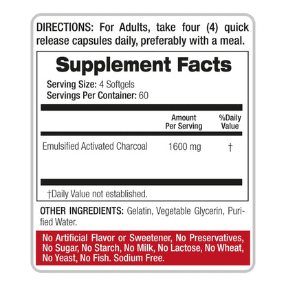 FITO MEDIC'S Lab | Activated Charcoal | 240 caps | Activated Charcoal Pills - Maple Wellness Supplements