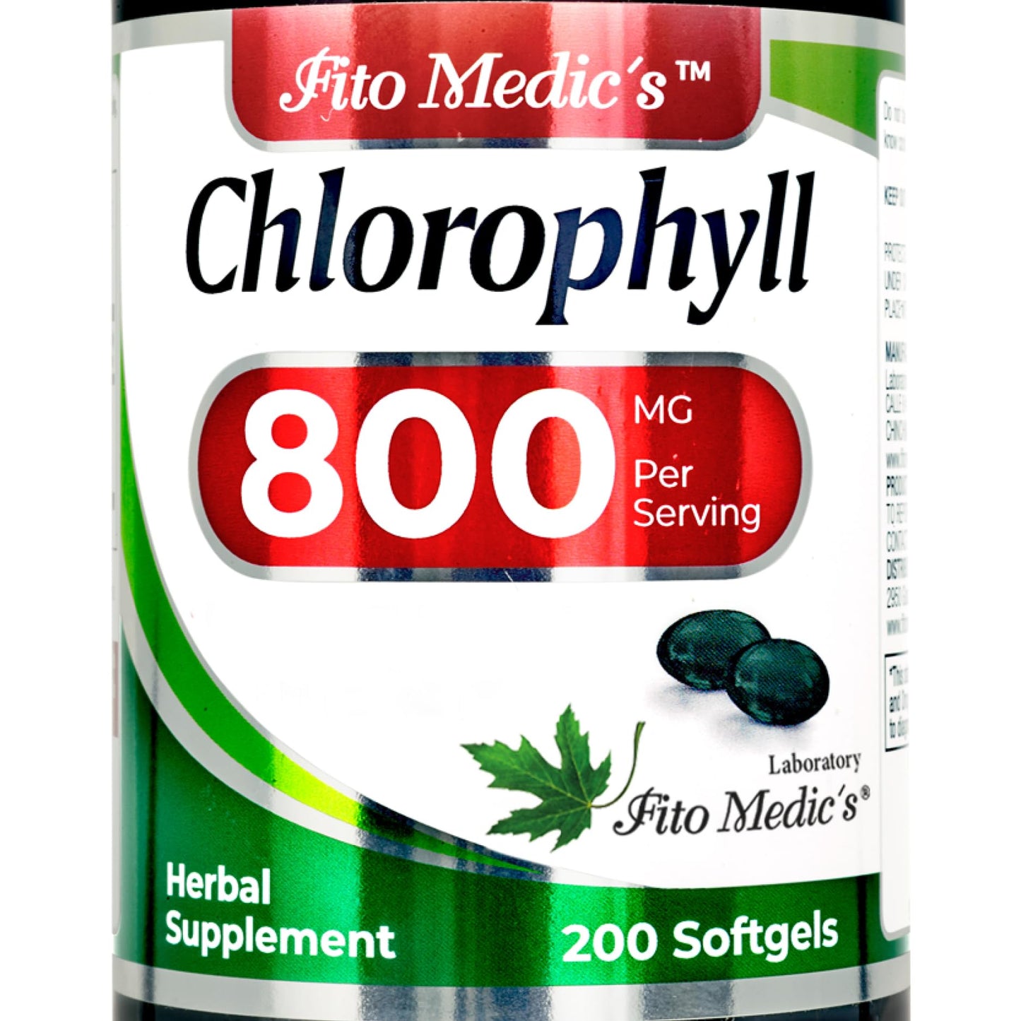 FITO MEDIC'S Lab Chlorophyll Supplement, 200 Softgels, Chlorophyll Capsules - Maple Wellness Supplements