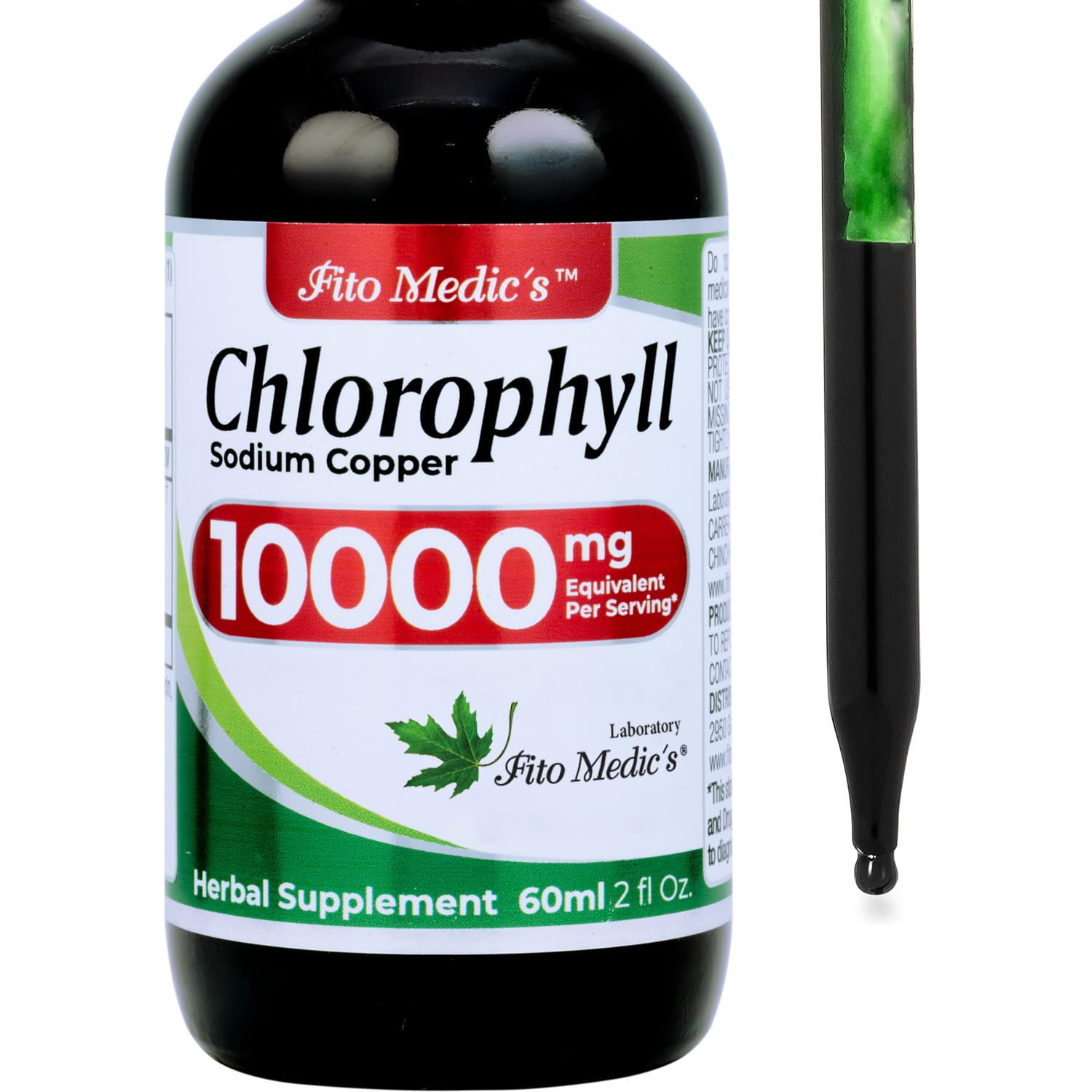 FITO MEDIC'S Lab | Liquid Chlorophyll | Chlorophyll Liquid Drops | 50 mg 200:1 Ratio Extract per Serving. - Maple Wellness Supplements