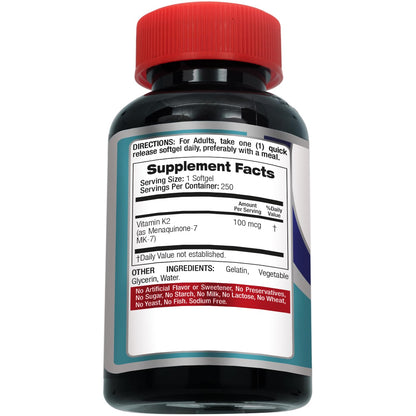 FITO MEDIC'S Lab | Vitamin k2 | k2 Vitamin Supplement | Vitamin k | 250 softgels | 100 mcg | - Maple Wellness Supplements