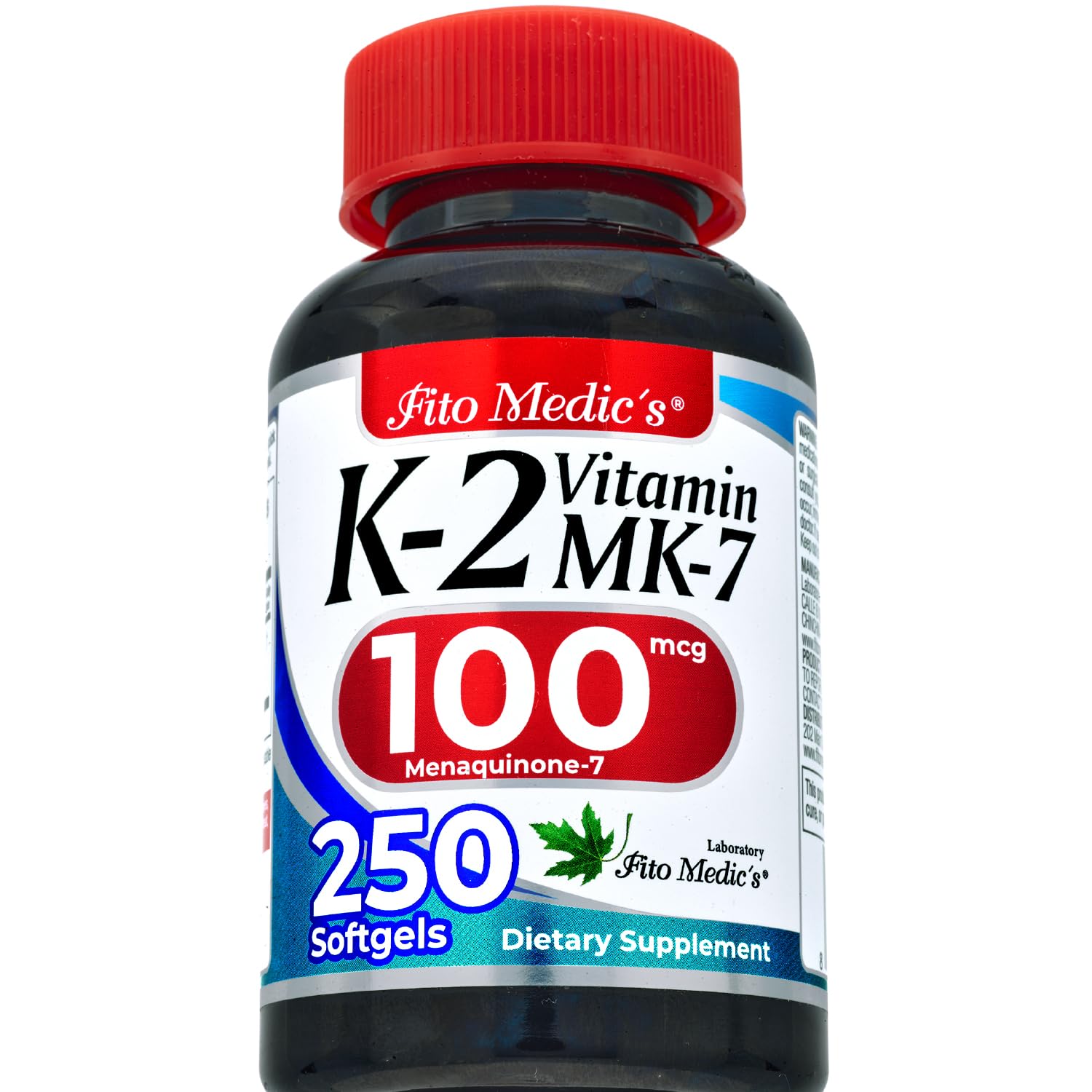 FITO MEDIC'S Lab | Vitamin k2 | k2 Vitamin Supplement | Vitamin k | 250 softgels | 100 mcg | - Maple Wellness Supplements