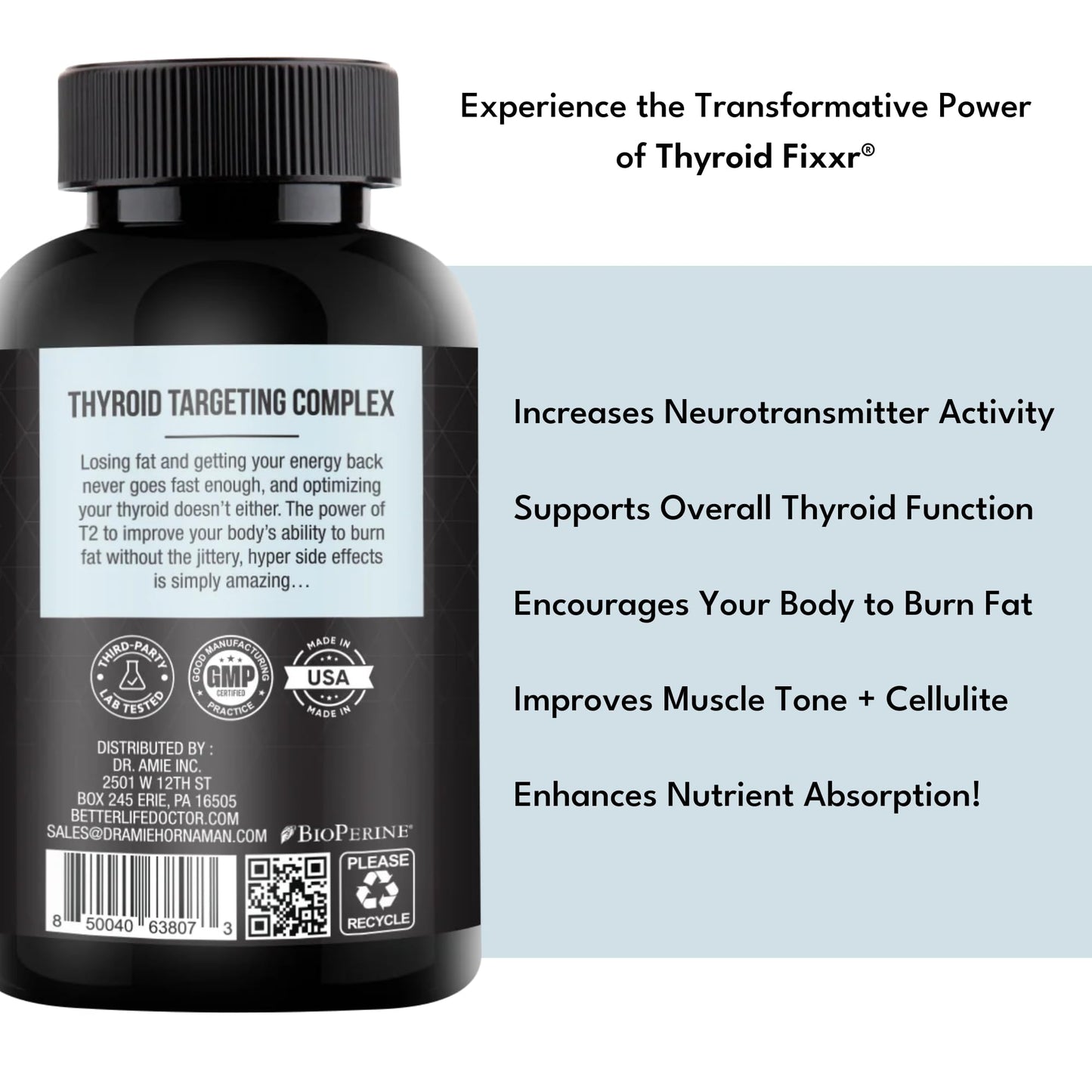 Fixxr Thyroid Support by Dr. Amie | T2 Thyroid Supplement | 30 Day Supply, 60 Capsules - Maple Wellness Supplements