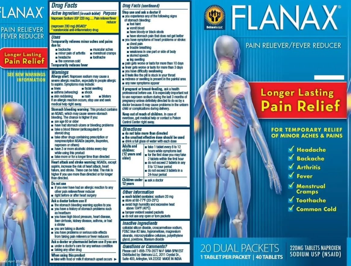 Flanax Pain Reliever Tablets 2ct Retail Dispenser - Maple Wellness Supplements