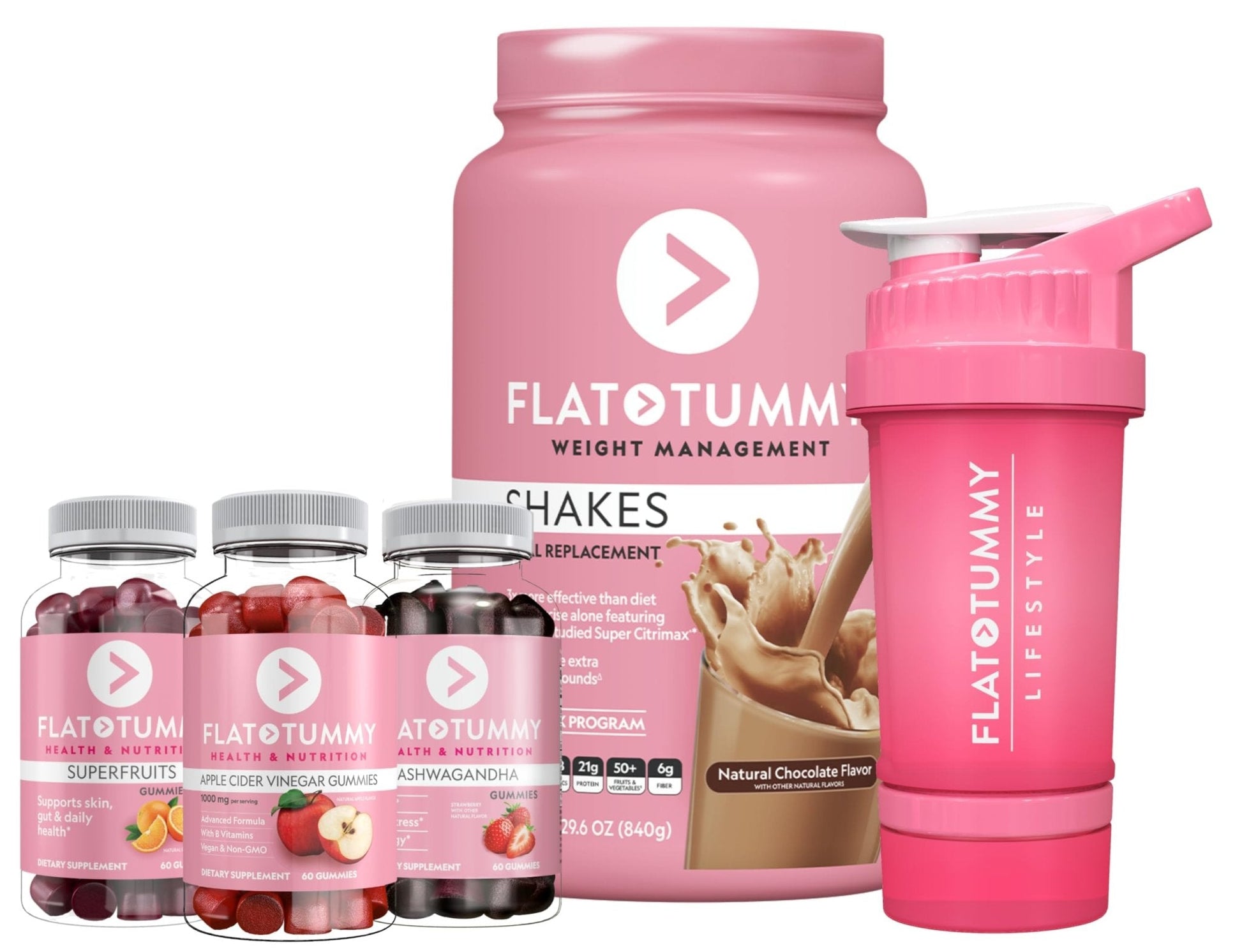 Flat Tummy Gummies Bundle with Apple Cider Vinegar Gummies, Superfruits Gummies - Maple Wellness Supplements
