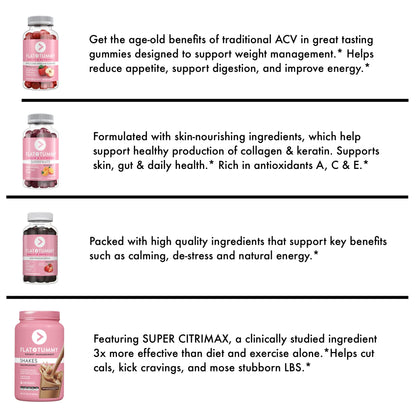 Flat Tummy Gummies Bundle with Apple Cider Vinegar Gummies, Superfruits Gummies - Maple Wellness Supplements