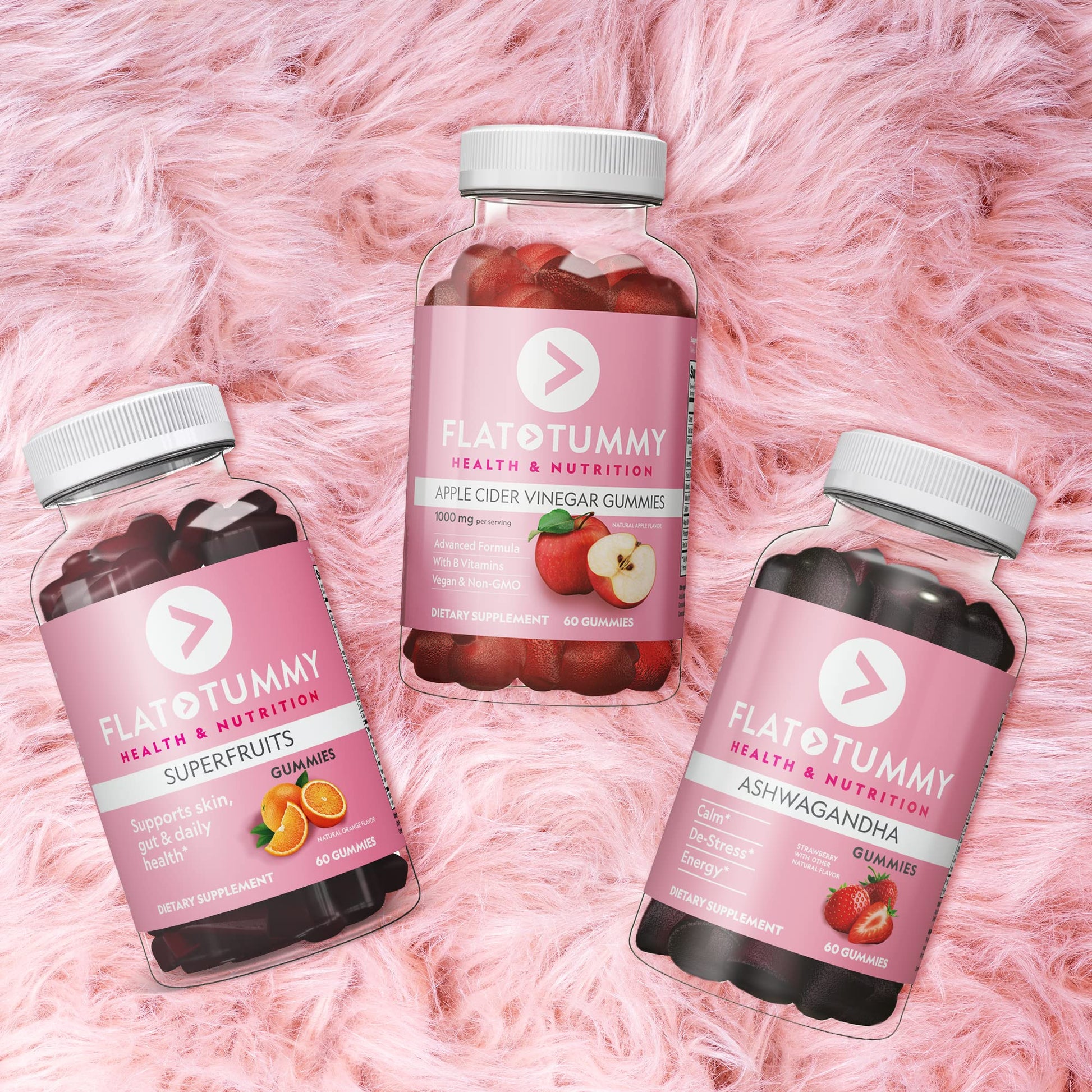 Flat Tummy Gummies Bundle with Apple Cider Vinegar Gummies, Superfruits Gummies - Maple Wellness Supplements