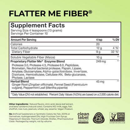 Flatter Me Fiber Booster – Fiber Supplement for Women & Men, Prebiotics & Enzymes for Weight Support, Reduce Bloating - Maple Wellness Supplements
