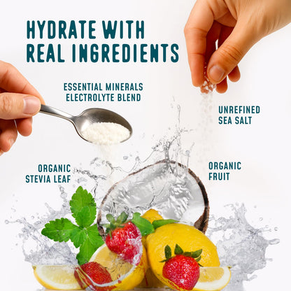 FlavCity Electrolytes Powder Packets - 28 Hydration Packets, Variety Pack - No Added Sugar - Hydration Powder with Real Fruit & Unrefined Sea Salt - Maple Wellness Supplements