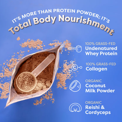 FlavCity Protein Powder Smoothie, Butter Coffee - 100% Grass-Fed Whey Protein Powder - Maple Wellness Supplements