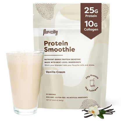 FlavCity Protein Powder Smoothie, Vanilla - 100% Grass-Fed Whey Protein - Maple Wellness Supplements