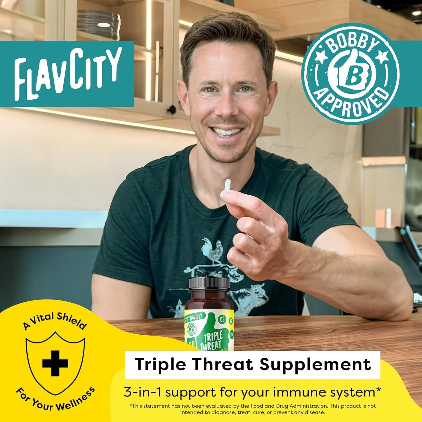 FlavCity Vitamin D3, K2 & Zinc - Triple Threat Supplement - Daily or Seasonal Immune Support - Vitamin D with K2 for Enhanced Absorption - Maple Wellness Supplements