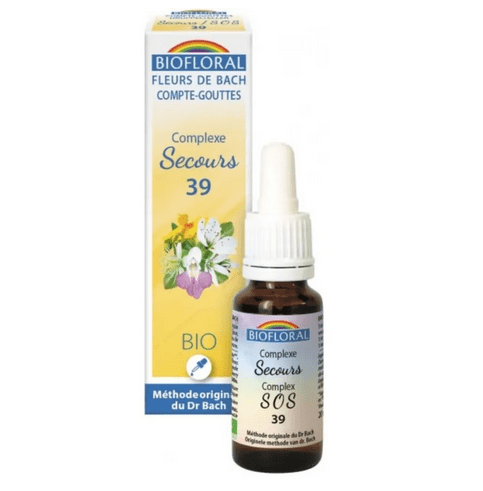 Fleur de Bach Complexe Secours 39 Compte-gouttes 20ml BIOFLORAL - Maple Wellness Supplements