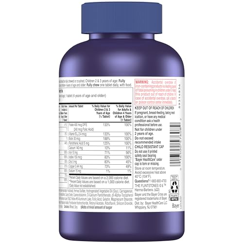 Flintstones Vitamins Chewable Kids Vitamins, Complete Multivitamin for Kids and Toddlers with Iron, Calcium, Vitamin C - Maple Wellness Supplements
