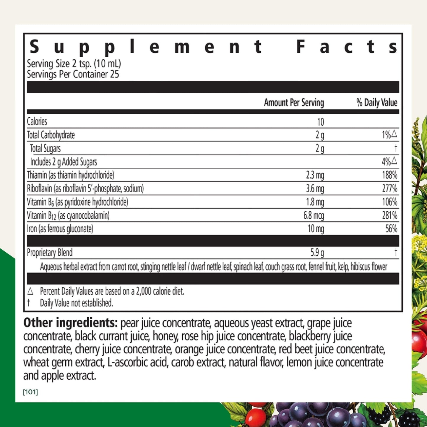 Floradix Iron & Herbs - Liquid Herbal Supplement for Energy Support - Iron Supplement with Vitamin C & Vitamin B Complex - for Men & Women - 8.5 fl oz - Maple Wellness Supplements