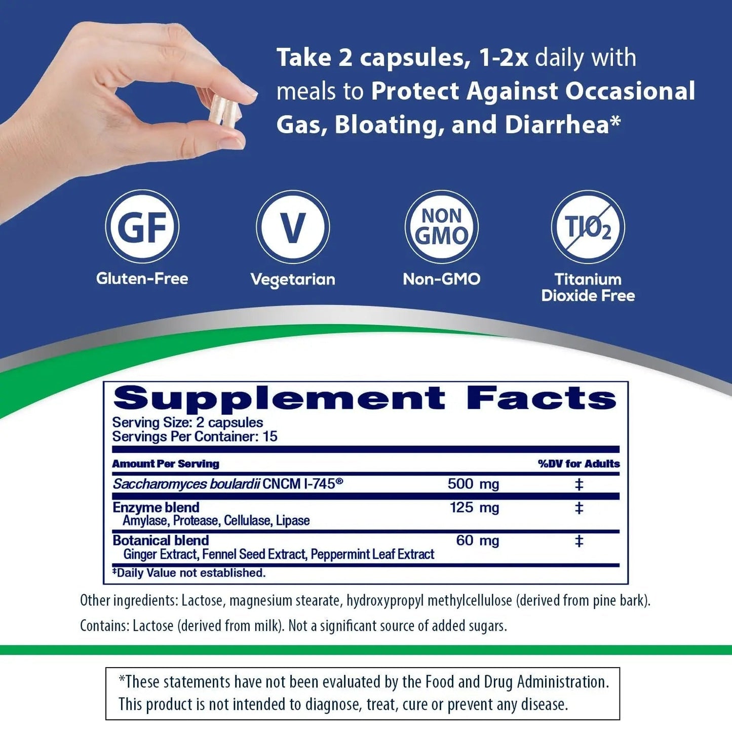 Florastor Advanced Gas and Bloat Probiotic, Digestive Enzymes and Botanicals, Plus Probiotics for Digestive Health, 30 Capsules - Maple Wellness Supplements