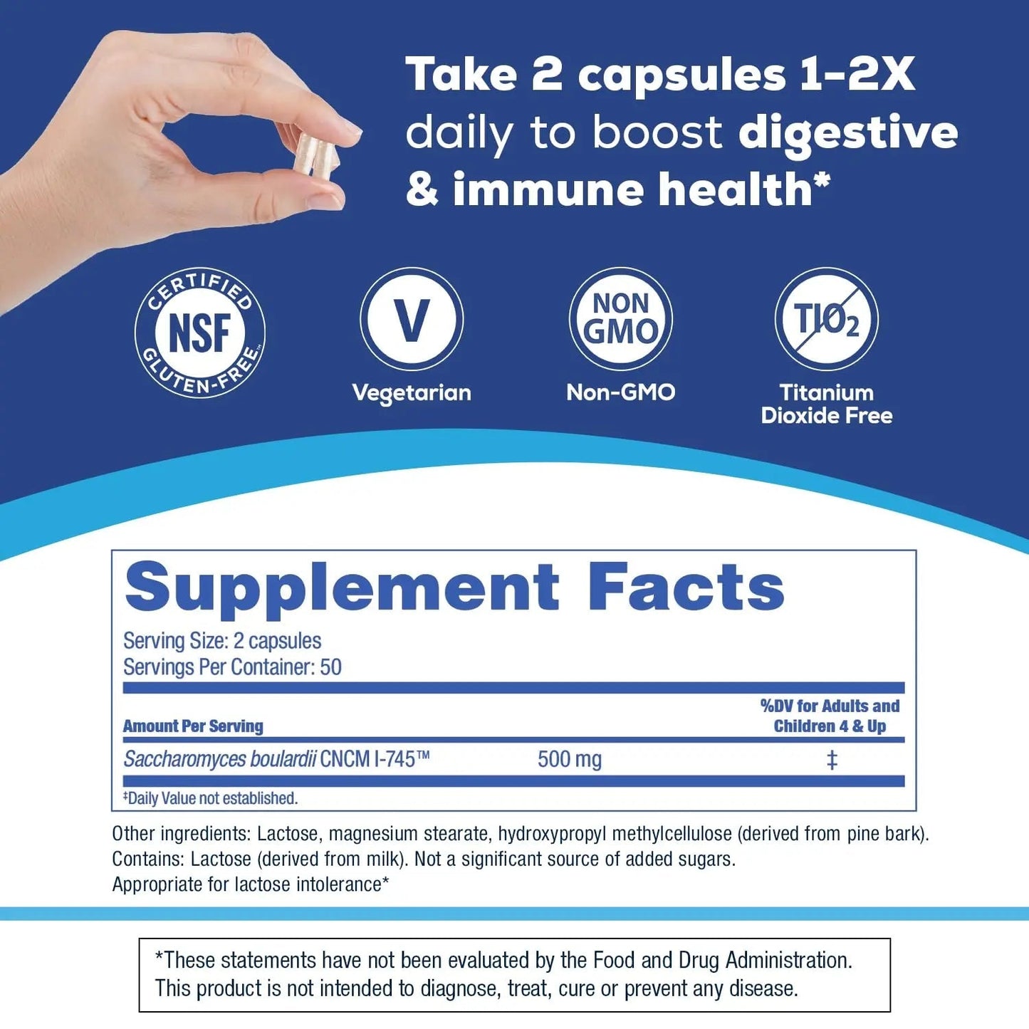Florastor Probiotics for Digestive and Immune Health, 100 Capsules, Probiotics for Women & Men, Helps Flush Out Bad Bacteria, Boosts The Good with Our Unique Strain Saccharomyces Boulardii - Maple Wellness Supplements