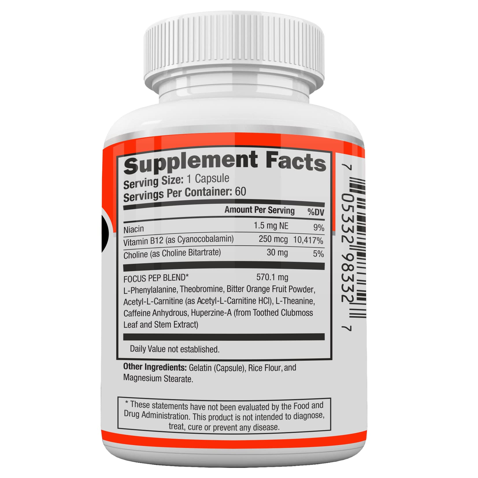 Focus Pep- Over The Counter Stimulants to Speed Up Naturally | Study Alternative and Best Energy Supplements for Nootropic Brain Boosting, 60 Pills - Maple Wellness Supplements