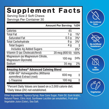 Force Factor Amazing Ashwa Complete Calm Support with KSM-66 Ashwagandha, Like Ashwangandha Gummies to Promote Calm & Relaxation with Magnesium & L-Theanine, - Maple Wellness Supplements