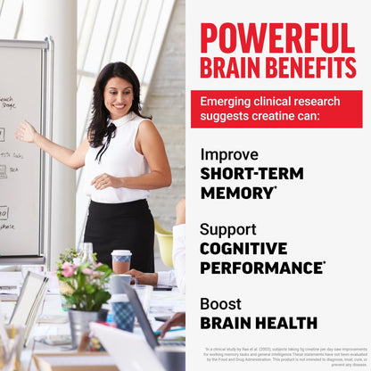 Force Factor Creatine Monohydrate Powder, 5g Micronized Dose to Support Muscle Growth, Strength, Recovery, Cognitive Health & Memory - Maple Wellness Supplements