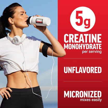 Force Factor Creatine Monohydrate Powder, 5g Micronized Dose to Support Muscle Growth, Strength, Recovery, Cognitive Health & Memory - Maple Wellness Supplements